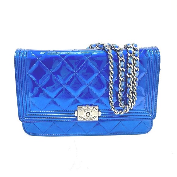 CHANEL Chanel long wallet chain bag Boy CC Coco Mark shoulder in patent leath... - Picture 1 of 16
